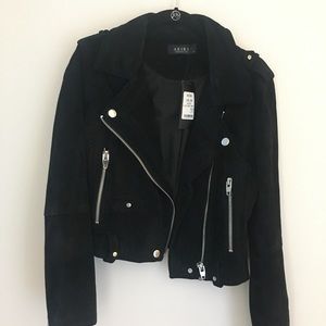 Black suede jacket.
